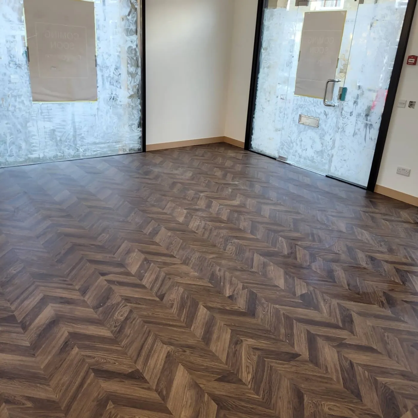Chevron floor in an older building